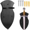 Queekay Wooden Sword Wall Mount Plaque Hanger for Katana Sword Display Stand for Wall Display Plaque with Hardware(Black,Stylish) view 1