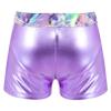 renvena Kid Girls Shiny Metallic Gymnastics Ballet Dance Shorts Workout Booty Boyshorts Tracksuit Bright Shadow Pink 14 Years view 2