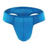 JEsilunmaMY Mens Seamless Underwear Ice Silk Sexy Bulge Low Waist G-String Thong Solid Color Breathable Jockstrap Underpants (Blue1,XX-Large) view 1