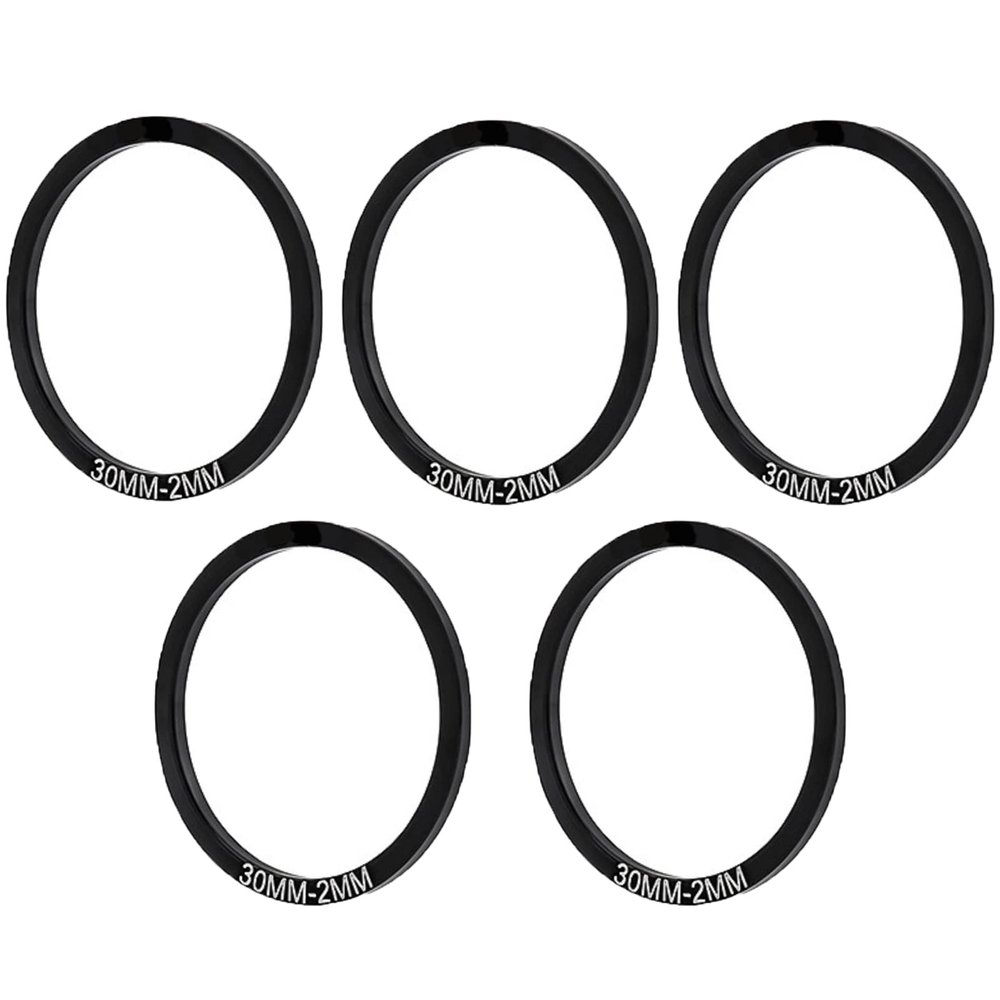 5 Pieces Bike Bottom Bracket Washer Bicycle Ultra-Light Aluminium Alloy Flywheel Hub Spacer Thickness 1mm/2mm/3mm (Dia. 30mm Thickness 2mm)
