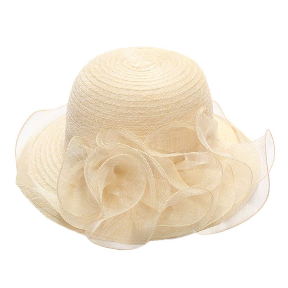 BCDlily Beach Hats for Women Derby Church Dress Cloche Cap Tea Party Wedding Bucket Caps
