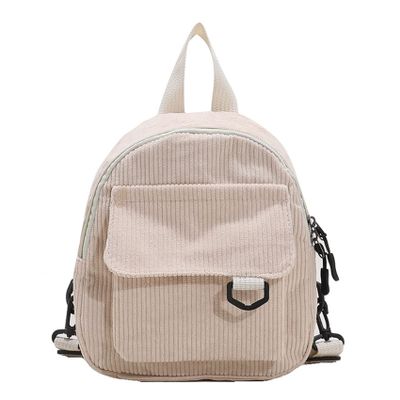 FAJIA Mini Backpack Light-weight Corduroy Casual Daypack for Daily Travel