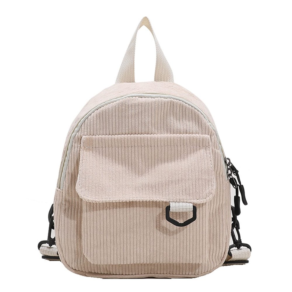 FAJIA Mini Backpack Light-weight Corduroy Casual Daypack for Daily Travel