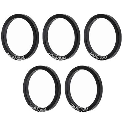 5 Pieces Bike Bottom Bracket Washer Bicycle Ultra-Light Aluminium Alloy Flywheel Hub Spacer Thickness 1mm/2mm/3mm (Dia. 24mm Thickness 3mm)