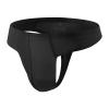 JEsilunmaMY Mens Ice Silk Underwear Solid Low Rise Bulge Pouch G-String Panties Breathable Seamless Sexy Thong Underpants (Black,XX-Large) view 2