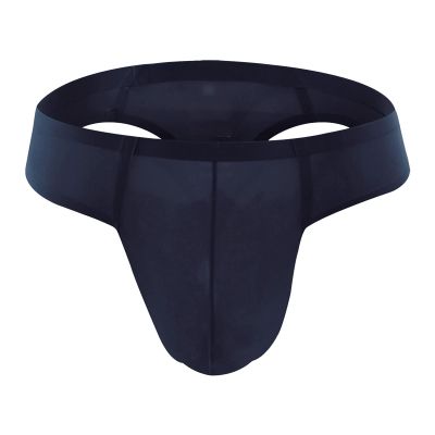 JEsilunmaMY Mens Ice Silk Underwear Solid Low Rise Bulge Pouch G-String Panties Breathable Seamless Sexy Thong Underpants (Blue2,X-Large)
