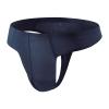 JEsilunmaMY Mens Ice Silk Underwear Solid Low Rise Bulge Pouch G-String Panties Breathable Seamless Sexy Thong Underpants (Blue2,X-Large) view 2
