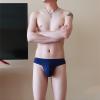 JEsilunmaMY Mens Ice Silk Underwear Solid Low Rise Bulge Pouch G-String Panties Breathable Seamless Sexy Thong Underpants (Blue2,X-Large) view 3