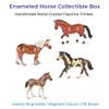 SAGEFINDS Enameled Horse Collectible Box | Handmade Metal Crystal Figurine Trinket | Jewelry Ring Holder | Magnetic Closure | Gift Boxed | Leopard view 3