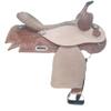 Barrel Racing Western Leather Horse Saddle | Classic Hand Carved Pleasure Trail Racing Horse Saddle with Padded Suede Seat Tack Set (Light Brown-17) view 1