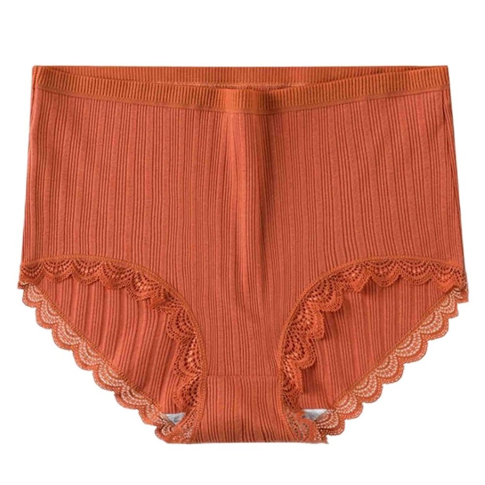 4pcs Women's High Waist Briefs Lace Lingerie Sexy Panties Plus Size Underwear Loose No Trace Summer Shorts Breathable (Color : 3, Size : Large)