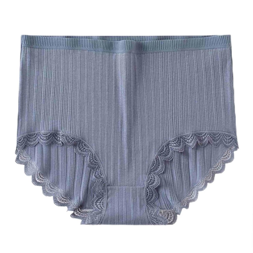 4pcs Women's High Waist Briefs Lace Lingerie Sexy Panties Plus Size Underwear Loose No Trace Summer Shorts Breathable (Color : 4, Size : Large)