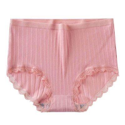 4pcs Women's High Waist Briefs Lace Lingerie Sexy Panties Plus Size Underwear Loose No Trace Summer Shorts Breathable (Color : 6, Size : Large)
