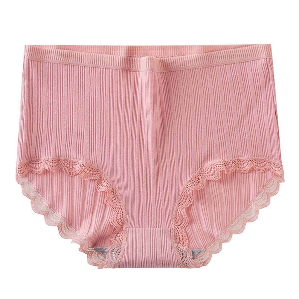 4pcs Women's High Waist Briefs Lace Lingerie Sexy Panties Plus Size Underwear Loose No Trace Summer Shorts Breathable (Color : 6, Size : Large)
