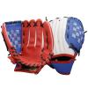 AOUTACC Baseball Gloves Softball Glove,12.5 Player Preferred Wear-Resistant PU Material Softball Fielding Glove,Left Hand Gloves Right Hand Throw for Youth Adult Beginner-Red and Blue Infield view 1