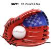 AOUTACC Baseball Gloves Softball Glove,12.5 Player Preferred Wear-Resistant PU Material Softball Fielding Glove,Left Hand Gloves Right Hand Throw for Youth Adult Beginner-Red and Blue Infield view 2