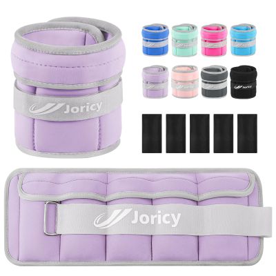 Adjustable Ankle Weights for Women Men 1-3 LBS 1 Pair Wrist Leg Arm Weights with Removable Weight, Strength Training Weight for Jogging, Walking, Running, Fitness, Gym Workout, Purple