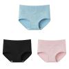 3 Pcs Cotton Women's Underwear Panties Solid High Waist Lace Briefs Breathable Seamless Soft Plus Size No Trace (Color : 13, Size : XX-Large) view 1