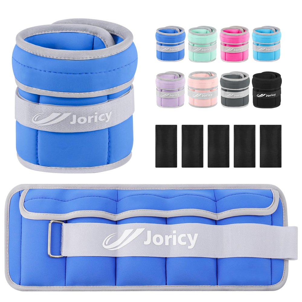 Adjustable Ankle Weights for Women Men 1-5 LBS 1 Pair Wrist Leg Arm Weights with Removable Weight, Strength Training Weight for Jogging, Walking, Running, Fitness, Gym Workout, Dark Blue