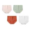 4pcs Women's High Waist Briefs Lace Lingerie Sexy Panties Plus Size Underwear Loose No Trace Summer Shorts Breathable (Color : 14, Size : Large) view 1