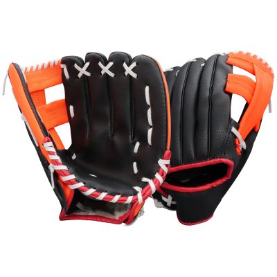 AOUTACC Baseball Gloves Softball Glove,12.5 Player Preferred Wear-Resistant PU Material Thicken Softball Fielding Glove,Left Hand Gloves Right Hand Throw for Youth Adult-Black and Orange Outfield