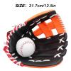 AOUTACC Baseball Gloves Softball Glove,12.5 Player Preferred Wear-Resistant PU Material Thicken Softball Fielding Glove,Left Hand Gloves Right Hand Throw for Youth Adult-Black and Orange Outfield view 2