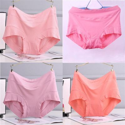 4 Pieces Plus Size Panties Comfortable Modal Lingerie Women Underwear Pretty Panty Elastic Briefs (Color : 12)