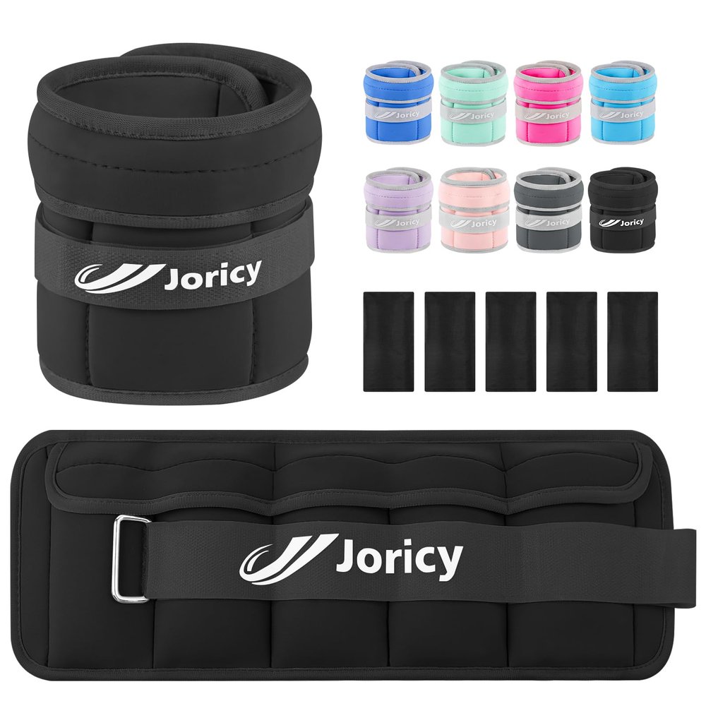 Adjustable Ankle Weights for Women Men 1-4 LBS 1 Pair Wrist Leg Arm Weights with Removable Weight, Strength Training Weight for Jogging, Walking, Running, Fitness, Gym Workout, Black