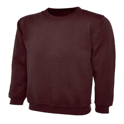 DigitalSpot Girls Crew Neck School Uniform Sweatshirt Boys Long Sleeve Classic Jumper Sweater (Brown 7-8 Years)