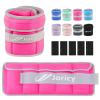 Adjustable Ankle Weights for Women Men Kids 1-5 LBS 1 Pair Wrist Leg Arm Weights with Removable Weight, Strength Training Weight for Jogging, Walking, Running, Fitness, Gym Workout, Rose Red view 1