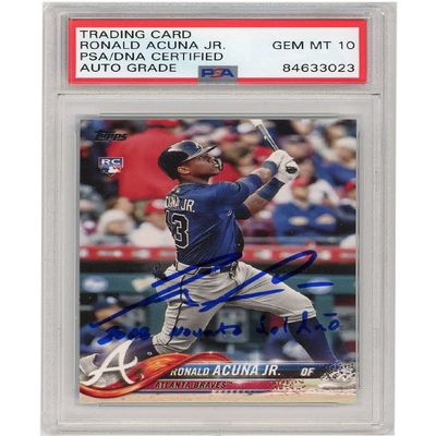Ronald Acuna Jr 2018 Topps Update Autograph RC Card 2018 Novato Del Ano #US250 PSA/DNA 10