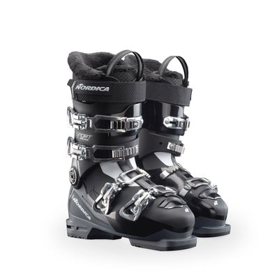 NORDICA Women's Medium Wide Volume Easy-Entry All-Mountain Sportmachine 3 65 Ski Boots, Black/Anthracite/White, 26.5