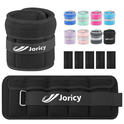 Adjustable Ankle Weights for Women Men 1-10 LBS 1 Pair Wrist Leg Arm Weights with Removable Weight, Strength Training Weight for Jogging, Walking, Running, Fitness, Gym Workout, Black