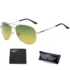 WIRUN Night Vision Glasses for Men Women Polarized UV400 Aviator Anti Glare Yellow Safety Night View Driving Eyewear (Golden) view 1