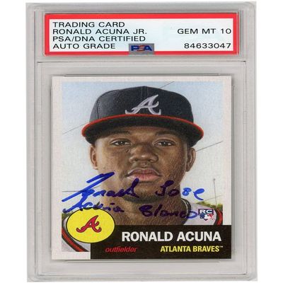 Ronald Acuna Jr 2018 Topps Living Autograph RC Card Full Name #19 PSA/DNA 10