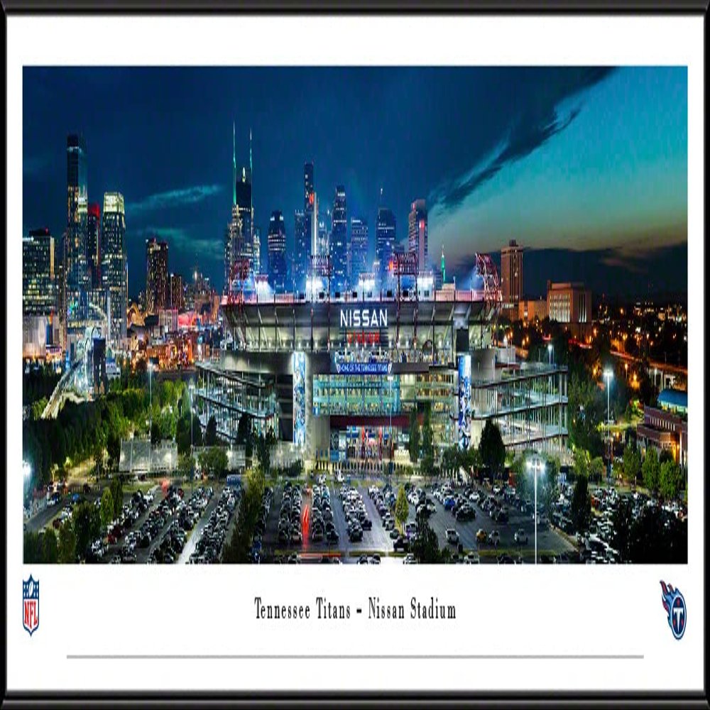 Nissan Stadium, Home of the Tennessee Titans- 40.25x13.75-inch Standard Framed Print by Blakeway Panoramas