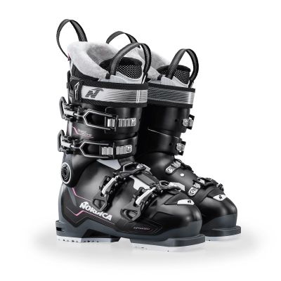 Nordica Women's Speedmachine 75 W Durable Warm Insulated Water-Resistant High-Performance All-Mountain Touring Ski Boots, Black/Anthracite/Purple, 25.5