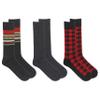 Chaps Men's Casual Lightweight Fairisle Buffalo Check Crew Socks 3 Pair Pack, Black Assorted, Men's Shoe Size: 6-12 view 1