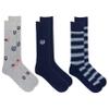 Chaps Men's Casual Cushioned Flag and Shield Crew Socks 3 Pair Pack, Light Gray, Men's Shoe Size: 6-12 view 1