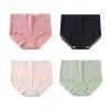 4pcs Women's High Waist Briefs Lace Lingerie Sexy Panties Plus Size Underwear Loose No Trace Summer Shorts Breathable (Color : 11, Size : XX-Large) view 1