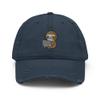 Sloth Working Studying hat, Embroidered Unisex hat, Sloth Gifts, Nerdy Sloth, Funny Sloth hat, Distressed Dad Hat Navy view 1