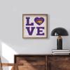 Kendrick Home + Stadium University of Northern Iowa Panthers UNI Love Heart Collegiate Framed Square Wood Sign With State And Team Logo Hawk (8x8) view 3