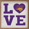 Kendrick Home + Stadium University of Northern Iowa Panthers UNI Love Heart Collegiate Framed Square Wood Sign With State And Team Logo Hawk (4x4) view 1