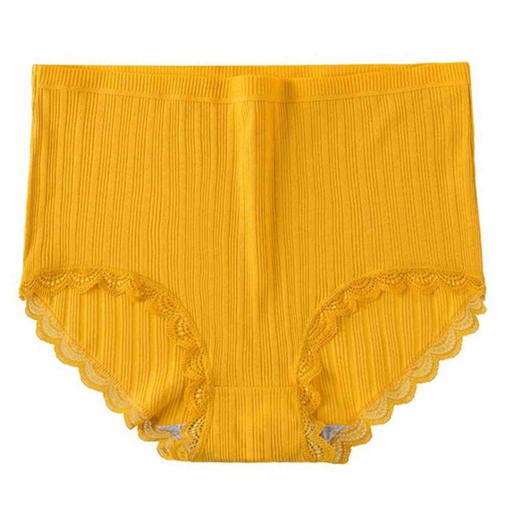 4pcs Women's High Waist Briefs Lace Lingerie Sexy Panties Plus Size Underwear Loose No Trace Summer Shorts Breathable (Color : 2, Size : X-Large)