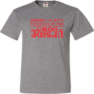 Small Oxford Mens Sorry I Can't I'm Stuck in The Upside Down T-Shirt