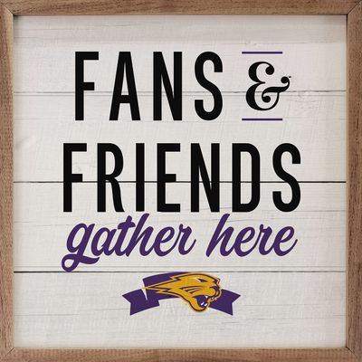 Kendrick Home + Stadium Northern Iowa UNI Panthers Fans & Friends Collegiate Framed Square Wood Sign With State And Team Logo (24x24)