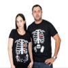Womens Pregnancy Skeleton Twin Babies X-ray T-Shirts Halloween Party Funny Shirt (Maternity Small) view 1