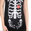 Womens Pregnancy Skeleton Twin Babies X-ray T-Shirts Halloween Party Funny Shirt (Maternity Small) view 3