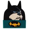 DC Comics League of Super Pets Kids Beanie Hat and Gloves, Ace The Bat Hound Cuff Winter Knit Cap and Glove Set, Black, One view 2