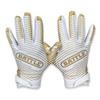 Battle Sports Filthy Rich Gold Wide Receiver Football Gloves, Ultra Stick Adult & Youth Gloves - Adult XX-Large, White/Gold view 3
